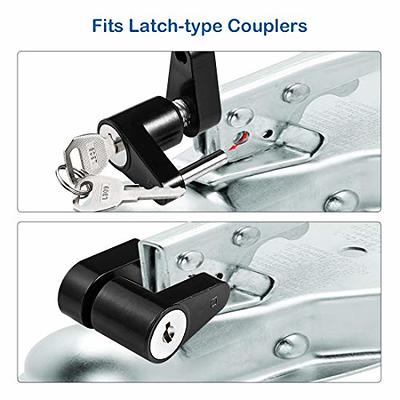  CZC AUTO Black Trailer Hitch Coupler Lock, Dia 1/4