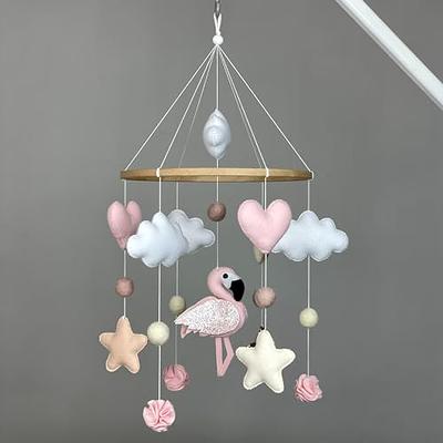 Dog Baby Crib Mobile Pink Grey Girl Crib Nursery Mobile Felt 