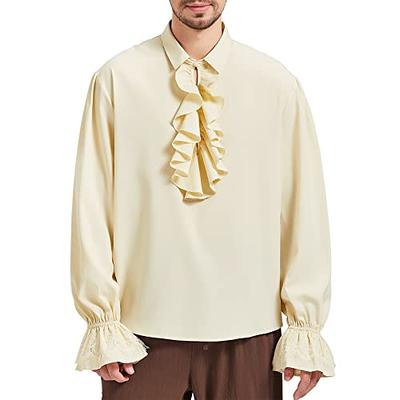 Mens Pirate Medieval Shirts Ruffle Steampunk Gothic Costume