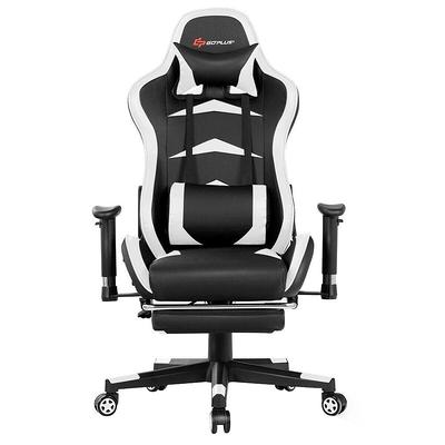 HOMCOM Gaming Recliner, Racing Style Video Gaming Chair with Adjustable  Backrest and Footrest, High Back Swivel Computer Chair with Lumbar Support  and Headrest, Blue