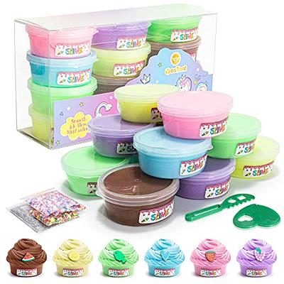 12 Pack Cloud Slime Kit, DIY Stress Relief Toy Cake Slime with Cute Slime  Charms