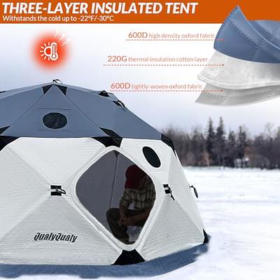 Winter Ice Fishing Tent Thickened Cotton Warm Outdoor Camping Tent for 5-8  Person Ice Fishing Shelter Windproof Waterproof Portable Ice Shanty Tent