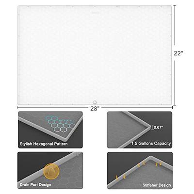 AECHY Under Sink Mats for Kitchen Waterproof, 28 x 22 Under Sink Tray,  Under Kitchen Sink Mat with Unique Drain Hole, Waterproof & Flexible Under