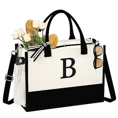 VANESSA ROSELLA Monogram Tote Bag with 100% Cotton Canvas and a Chic  Personalized Monogram (Black Block Letter - R) - Yahoo Shopping