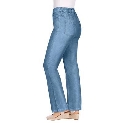Plus Size Women's Side-Elastic Straight-Leg Perfect Jean by Woman Within in  Light Stonewash (Size 14 W) - Yahoo Shopping