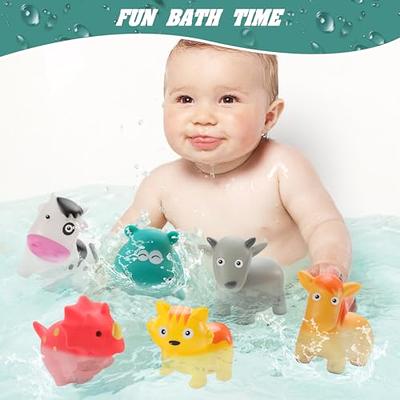 6 Pack Baby Bath Toys for Toddlers,Floating Wind-up Tub Toys Pool Games  Water Play Toys for Bathtub Shower Infant Kids Boys Girls,Turtle Hippo