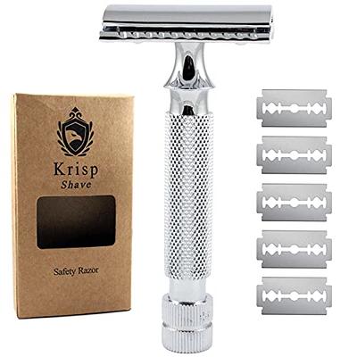 Utopia Care Professional Barber Straight Edge Razor Safety with 100-Pack  Derby Blades - 100 Percent Stainless Steel (White)