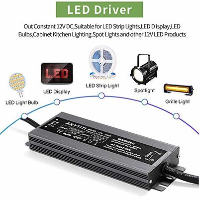 ANYTITI LED Driver,LED Power Supply IP67 Waterproof Output 150W DC12V 12.5A  3-Prong Plug 4.5feet - Yahoo Shopping