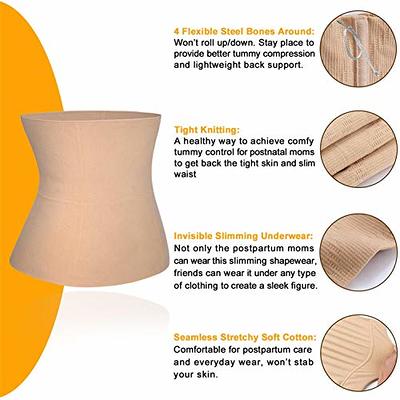 BRABIC Seamless Postpartum Belly Band Wrap Underwear, C-section Recovery  Belt Binder Slimming Shapewear for Women (Beige, Small) - Yahoo Shopping