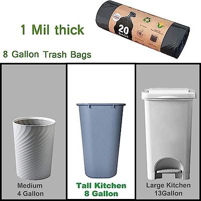 FORID 13 Gallon Trash Bags - Clear Plastic Garbage Bags Medium Tall Trash  Can Liners for Kitchen Office Home Waste Bins Unscented One Box with 5 Roll