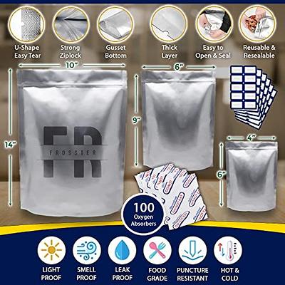 Quart 7 Mil Seal-Top Premium Gusset Mylar Bags and Oxygen