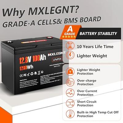 12V 100Ah Lithium LiFePO4 Battery: MXLEGNT Batteries With Upgraded