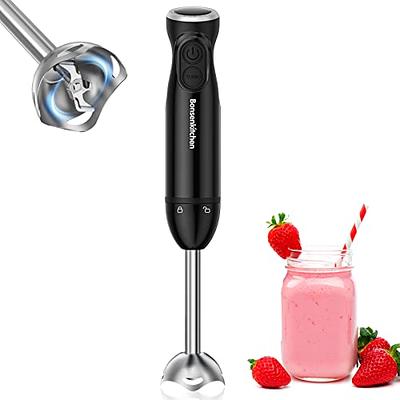 Handheld Blender, Electric Hand Blender 8-Speed 500W, Immersion Hand Held Blender  Stick with Grade Stainless Steel Blades for Smoothies Puree Baby Food & Soup