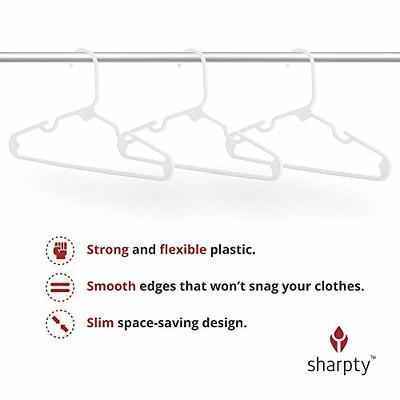 Sharpty White Plastic Clothes Hangers, 60-Pack