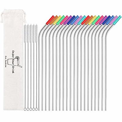 HALM Reusable Glass Straws 12 inch Bent with plastic free brush