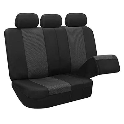 PIC AUTO Car Seat Cover Full Set, Front Bucket Seat Covers with Split Bench  Car Seat Cover Set, Mesh and Leather Universal Fit Most Cars, SUVs, and