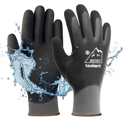 OriStout Waterproof Winter Work Gloves, 3 Pairs, Large, Orange