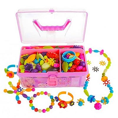 BEMITON Pop Beads Jewelry Making Kit for Girls - Arts and Crafts for Kids  Ages 3 4 5 6 7 8 Years Old, Montessori Toys Snap Beads DIY Bracelet  Necklace