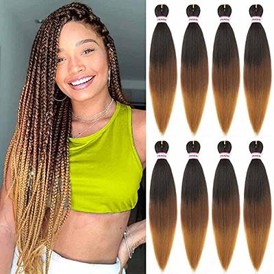 Pre Stretched Braiding Hair Ombre 30” 8 Packs Synthetic Crocket (1B/30/27)