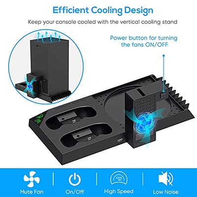 Vertical Cooling and Charging Stand Compatible with Xbox Series X/S  Console＆Controller, 7 Color Lights/3 USB Ports, Vertical Dual Controller  Charger