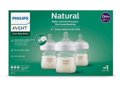 Philips Avent Glass Natural Baby Bottle With Natural Response Nipple -  Clear - 4oz : Target