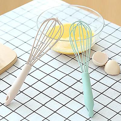 BILLIOTEAM 5 Pack Colorful Mini Silicone Kitchen Whisks,Mini