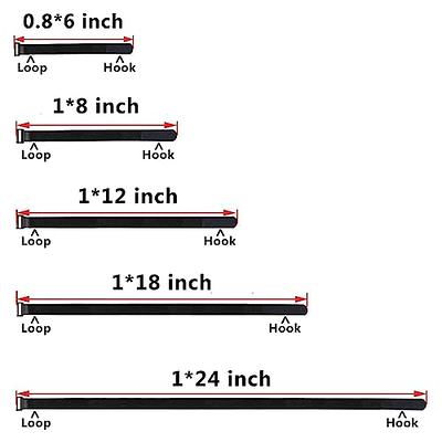 12 Pack 1 x 24 Inches Hook and Loop Reusable Fastening Cable Tie Down Straps  by