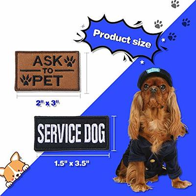 4 Pcs Reflective Dog Patches for Service Dog Vest Tactical Hook Loop  Harness Removable Patch Set with Velcro Embroidered,Service Dog in Training  
