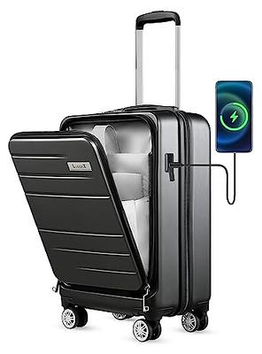 Coolife Luggage Aluminium Frame Suitcase with TSA Lock 100% PC (M(24in), Sliver)