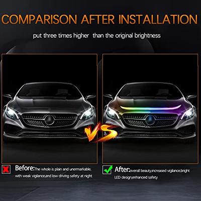 UPXSXT 70 Inch RGB Car Hood Light Strip with APP Control, Multi-Color 210  Modes Exterior Dynamic Scan Start Up Hoodbeam Kit, Waterproof Flexible  Daytime Running Light for Car SUV Truck - Yahoo Shopping