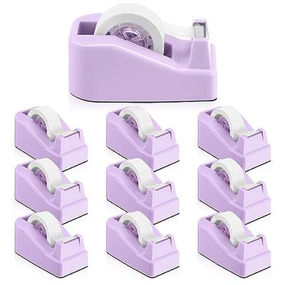 Tape Dispenser Desk with 12 Rolls Transparent Cute Small Tape