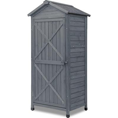 Hanover Outdoor 4.88 ft. x 3.01 ft. Wooden Trash Bin and Recyclables  Storage Shed