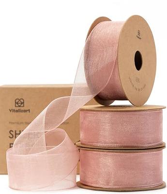  Topenca Supplies White Ribbon 1/4 Inch x 50 Yards