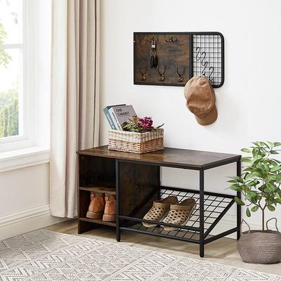 Industrial Shoe Rack, Entryway Organization