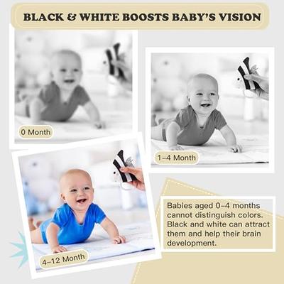 TUMAMA High Contrast Shapes Sets Baby Toys, Black and White Stroller Toy  for Car Seat Baby Plush Rattles Rings Hanging Toy for 0 3 6 9 to 12 Months