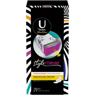U by Kotex AllNighter Extra Heavy Overnight Feminine Pads with Wings, Ultra  Thin, 60 Count (3 Packs of 20) (Packaging May Vary)