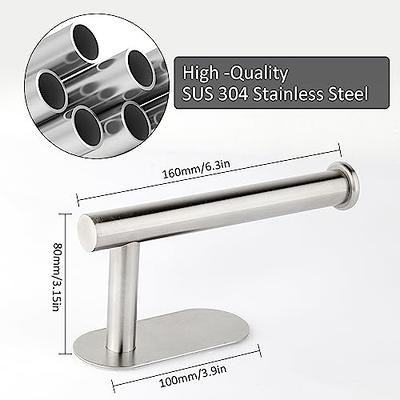 YASINU Self Adhesive Bathroom Toilet Paper Holder Stand No Drilling Premium Thicken Stainless Steel in Matte Black