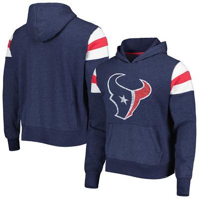 Men's Antigua Black/Heather Gray Houston Texans Victory Colorblock Pullover Hoodie Size: Medium