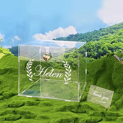 Clear Personalized Acrylic Card Box I Wedding Card Box with Lock