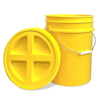 3.5 Gallon Plastic Bucket with Lid I Food Grade Bucket | White | BPA-Free I  Heavy Duty 90 Mil All Purpose Pail Reusable I Made in USA (6 Count)