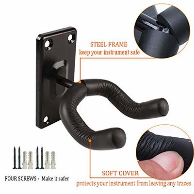 5 Core Guitar Wall Mount Auto Lock Black Heavy Duty Metal Guitar Holder  Adjustable Hanger for Acoustic Electric Guitars Ukulele Bass Banjo and  Mandolin GH ABS R 1PC