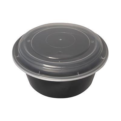 28 oz Black Microwavable Container with Clear Lid 150/cs