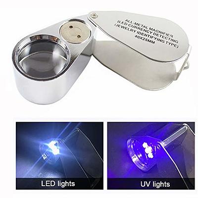 40X-25mm LED Illuminated Jewelers Loupe Magnifier With Light