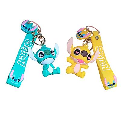 AIDFSIP 2PCS Stitch Keychain Cute Cartoon Key Chains for Decorative Keyring  Key Purse Bag Car Accessories Birthday Gift