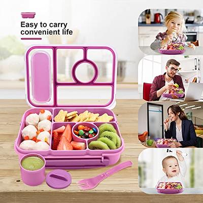 Genteen 2 Packs Kids Lunch Box, Bento Box for Kids, Toddler Lunch Box with  3 Removable Compartments, BPA-Free and Leak-proof Lunch-Box Snack Container