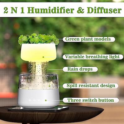 Essential Oil Diffusers, Aromatherapy Diffuser for Home, Grass Plants with  Raining Artificial Night Light, Humidifiers for Bedroom, Water Drop Sound  for Relaxing Sleeping Mood - Yahoo Shopping