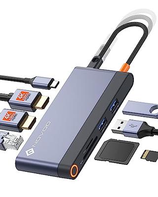 USB C to Dual HDMI Adapter, Multi Display Docking Station Dual Monitor with  2 HDMI, Displayport, 100W PD, 3 USB Ports, USB C Hub Multiport Dongle