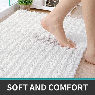 DEXI Bathroom Rug Mat, Extra Soft and Absorbent Bath Rugs, Washable  Non-Slip Carpet Mat for Bathroom Floor, Tub, Shower Room (24x16, White)