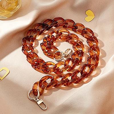 2 Pack Brown Resin Purse Chain Strap Replacement for Handbag Handles, 15 x  1 inches 