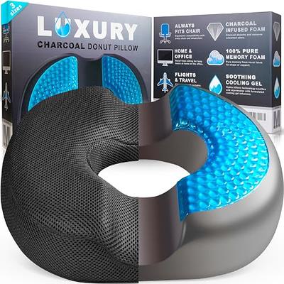 H. Luxury Donut Pillow for Tailbone Pain, Hemorrhoid Butt Cushion for  Postpartum Pregnancy Surgery, Charcoal Infused Memory Foam Doughnut Ring  Seat Pad for Sitting Pressure Relief, Hydro Cooling Gel - Yahoo Shopping